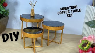 How make Mini Tables  Doll House Miniature  Decor ideas Art  Mini Table set [upl. by Abixah]