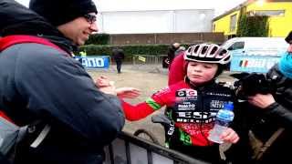 Cyclocross  veldrijden Kessel Fort 2014 Belgisch Kampioenschap start zandbak aankomst [upl. by Limemann337]