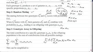 Random mating population Lecture 4 part 2 [upl. by Woodley565]