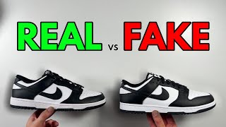 REAL VS FAKE NIKE DUNK PANDA UPDATED SNEAKER COMPARISON [upl. by Perron]