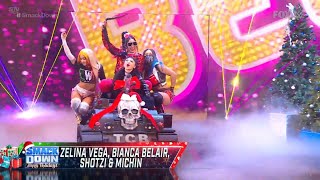 Zelina Vega Bianca Belair Shotzi amp Michin Entrance  WWE SmackDown December 22 2023 [upl. by Nork]