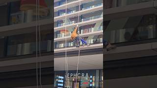 window cleaning in Prague 😱😱 [upl. by Nolak]