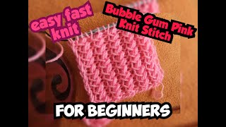 BUBBLE GUM PINK KNIT STITCH EASY FAST PATTERN FOR BEGINNERS HATS VEST BLOUSE TOPS  ANA VANILA ARTS [upl. by Lars189]