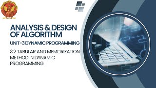 32 Tabular amp Memorization Method in Dynamic Programming  CS402 [upl. by Ursas]