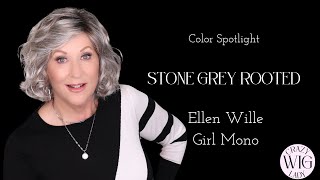 COLOR SPOTLIGHT  STONE GREY ROOTED  Shown on Ellen Wille GIRL MONO wig [upl. by Daphene]