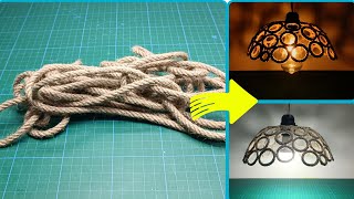 JÜT İPLE AVİZE YAPIMI😲MAKING A CHANDELIER WITH JUTE ROPECHANDELIERhobby diy small jobs [upl. by Tench]