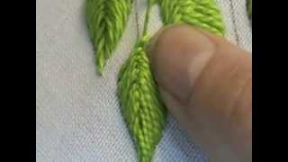 Raised Close Herringbone Stitch Leaf [upl. by Guidotti]