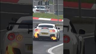 GTR R35 Convoy Shooting flames at the Nürburgring🔥 Nürburgring carsleaving carshow flames [upl. by Cass]