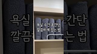 욕실 수납공간 작을때 수건 접는 꿀팁 [upl. by Nordin]