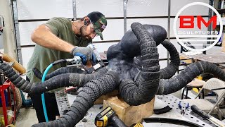 Sculpting a Giant Octopus out of Recycled Tires amp Foam [upl. by Ycnan]