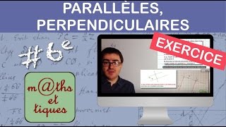 EXERCICE  Construire des droites parallèles et des droites perpendiculaires  Sixième [upl. by Assirehc742]