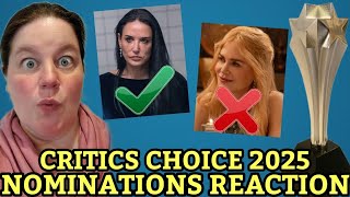 CRITICS CHOICE 2025 NOMINATIONS REACTION Demi Moore IN Nicole Kidman OUT [upl. by Silrac261]