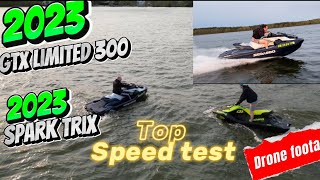 2023 gtx limited 300 top speed test brake test and drone footage [upl. by Wes112]