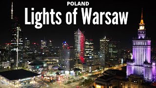 Lights of Warsaw  4K drone hyperlapse [upl. by Knight538]