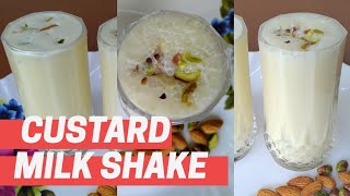 టేస్టీ కస్టర్డ్ మిల్క్ షేక్  Tasty amp Yummy Custard milk shake Easy milk shake recipe [upl. by Leibman]