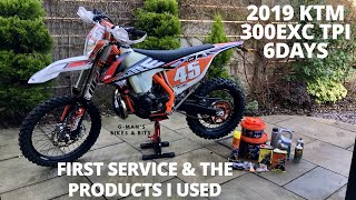 2019 KTM 300 EXC TPI 6 DAYS  First service amp what products and parts I used [upl. by Yemerej]