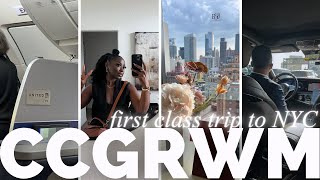 GRWM 1st Class Brand Trip to New York City skin body hair makeup outfit LOOK amp SMELL GOOD [upl. by Nerok899]