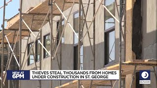 Thieves Steal Thousands From St George Homes Under Construction [upl. by Wylen]