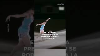 Gimnasta conmueve al presentarse con su pequeña hija shorts [upl. by Eiramana958]