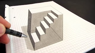 How to Draw an Anamorphic Cube Amazing Optical Illusion [upl. by Ahsiek738]