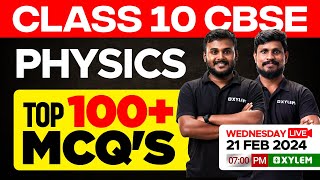 Class 10 CBSE Physics  Top 100 MCQs  Xylem Class 10 CBSE [upl. by Sybley74]