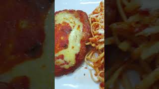 Pasta and veal parmesan pasta mukbang shorts [upl. by Giark]