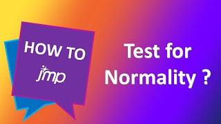 How do I test my data for normality using JMP software [upl. by Helbonnah]