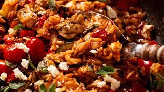 One Pot Greek Chicken Risoni Orzo [upl. by Aneeg686]