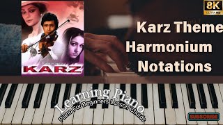 Karz Theme Music Part 2 Harmonium Notations [upl. by Barthold8]