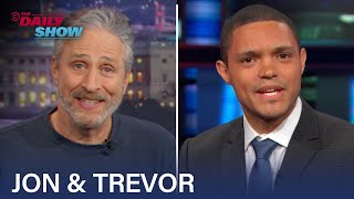 Passing the Host Baton Jon Stewart amp Trevor Noah  The Daily Show [upl. by Lodovico]