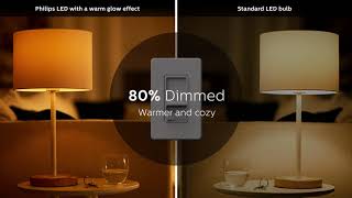 See the difference Philips dimmable LED with warm glow [upl. by Ailisec16]