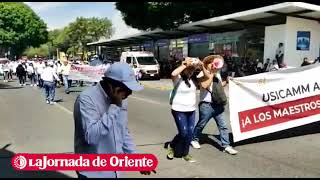 Docentes de Tepeaca Tecamachalco Acatzingo y Tepexi en el desfile del 1deMayo2023 [upl. by Susejedairam131]