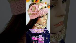 Hermoso conjunto Tejido a crochet cuello y vincha crochet ganchillo [upl. by Akinas]