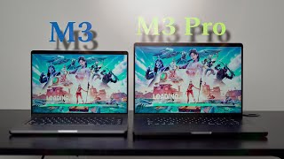 M3 vs M3 Pro MacBook Pro Gaming Test  Fortnite Minecraft Combat Master Fishing Planet [upl. by Skipton]