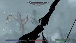 Revered Dragon and Blood Dragon fight  Skyrim [upl. by Eniamart781]