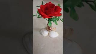 Sea shell craft ideahow to make sea shell mini flower stand wastematerialcraftideas trendingvideo [upl. by Narej]