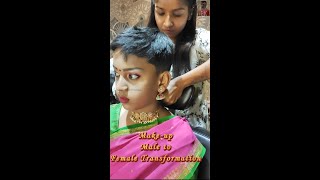 Vishakan Transformation  male to female transformation Make up [upl. by Assedo]