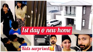 Our 1st Day  new home😍without floor🥹 suprised kids♥️ sijoshriya malayalamvlog [upl. by Nahtam]