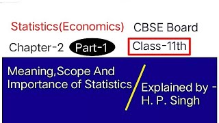 StatisticsMeaning Scope and Importance of StatisticsClass11th [upl. by Ayekin]