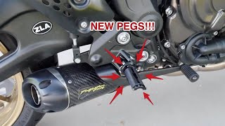 XSR700 Mod 11  Rizoma Foot Pegs Install amp Review [upl. by Eirrotal307]