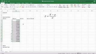 Standarding  Z Scores in Excel [upl. by Eilyab]