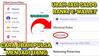 Cara UBAH PULSA Jadi UANG  Ubah PULSA Jadi SALDO REKENING [upl. by Ahsihat]