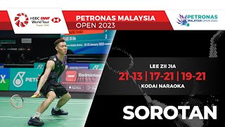 Lee Zii Jia 1  2 Kodai Naraoka  Pusingan ke32  Petronas Terbuka Malaysia 2023 [upl. by Nwahsauq]