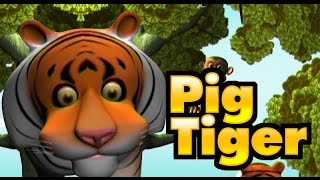 Manchadi Story Pig and Tiger  Malayalam animated short story for kids [upl. by Airekat32]