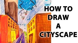 How To Draw a Cityscape in Perspective [upl. by Anait]