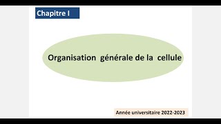 cytologie organisation générale de la cellule cellule eucaryote [upl. by Yeltihw582]