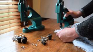 How To Stud Clothing DIY Studding Tool Hand Press Machine Setter [upl. by Ahsuatan609]