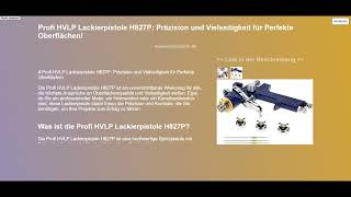 Profi HVLP Lackierpistole H827P Präzision und Vielseitigkeit für Perfekte Oberflächen [upl. by Valoniah]