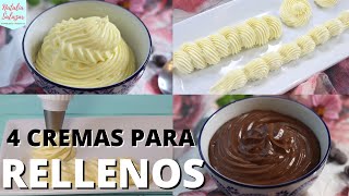 🤩4 CREMAS Básicas para Rellenar Tortas Pastelera Diplomata Muselina Chocolate NataliaS [upl. by Keen]