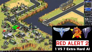 Red Alert 2 Yuris Revenge I Glints Collide Map I 1 Korea vs 7 Brutal Ai [upl. by Lucas59]